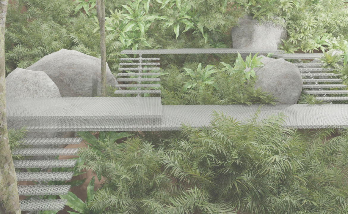 Garden with bamboo and stones