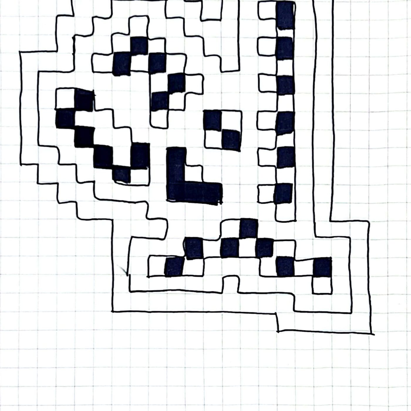 Garden plan in pixel iteration